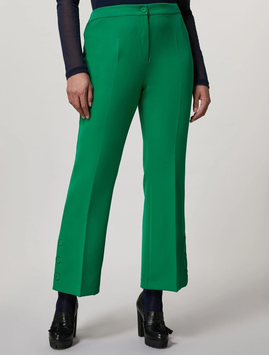 Vetements Marina Rinaldi | Pantalon En Tissu Technique Vert