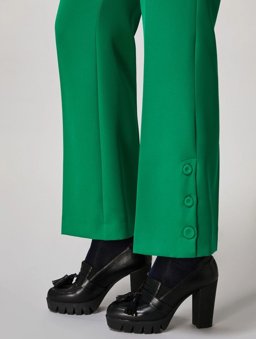 Vetements Marina Rinaldi | Pantalon En Tissu Technique Vert