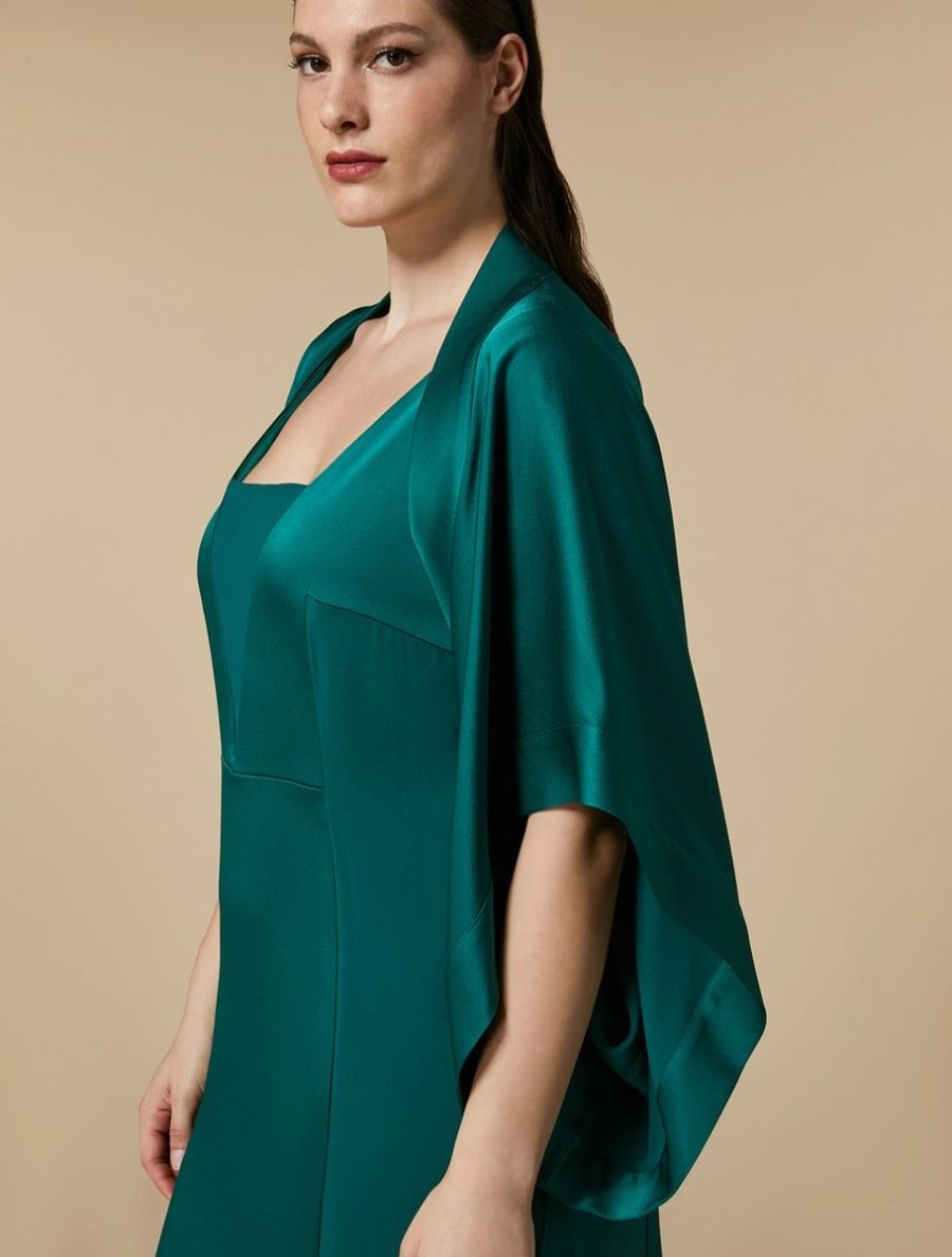 Vetements De Ceremonie Marina Rinaldi | Bolero En Tissu Brillant Vert