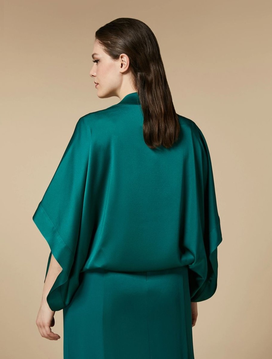 Vetements De Ceremonie Marina Rinaldi | Bolero En Tissu Brillant Vert