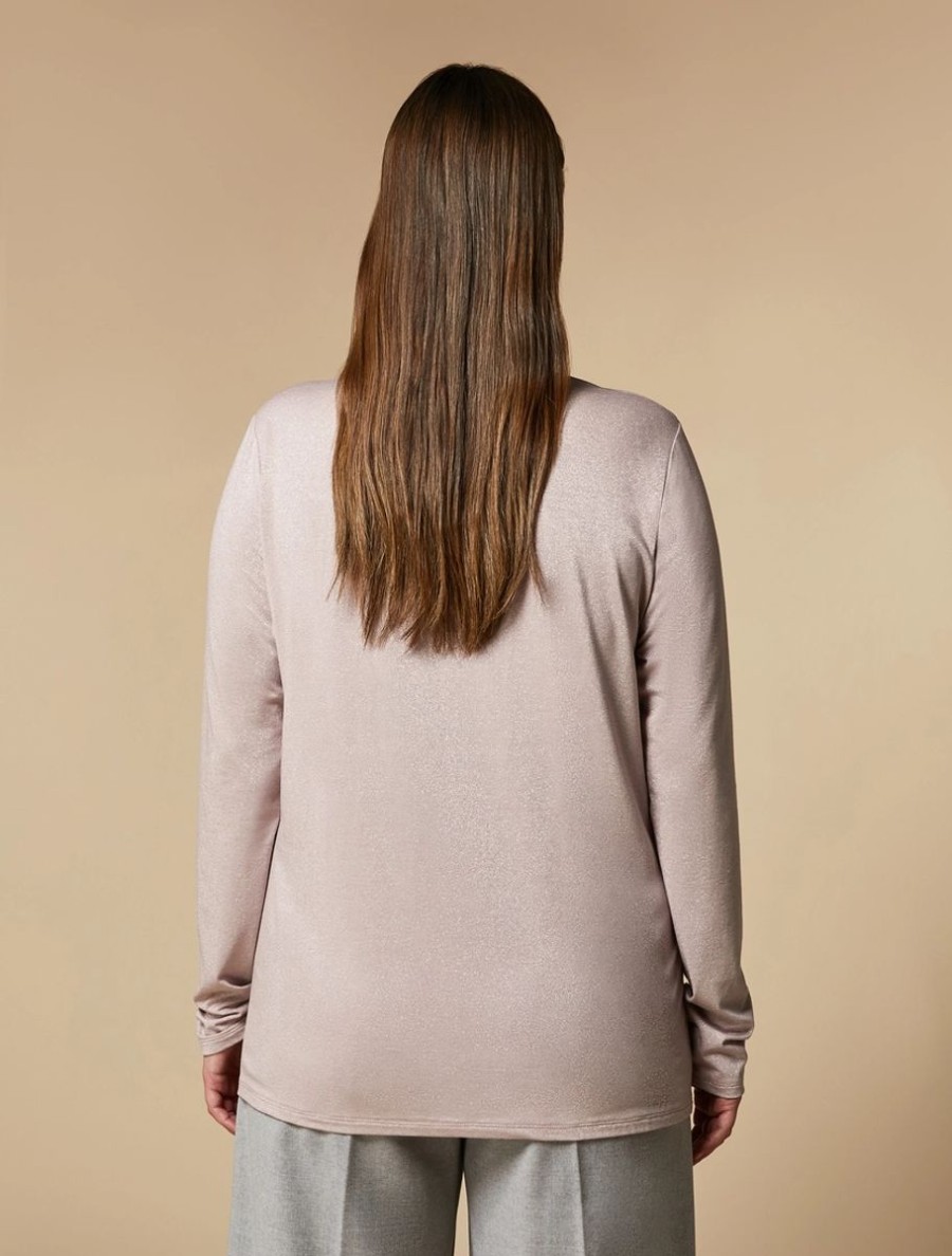 Vetements Marina Rinaldi | Pull Col Roule En Jersey Rose