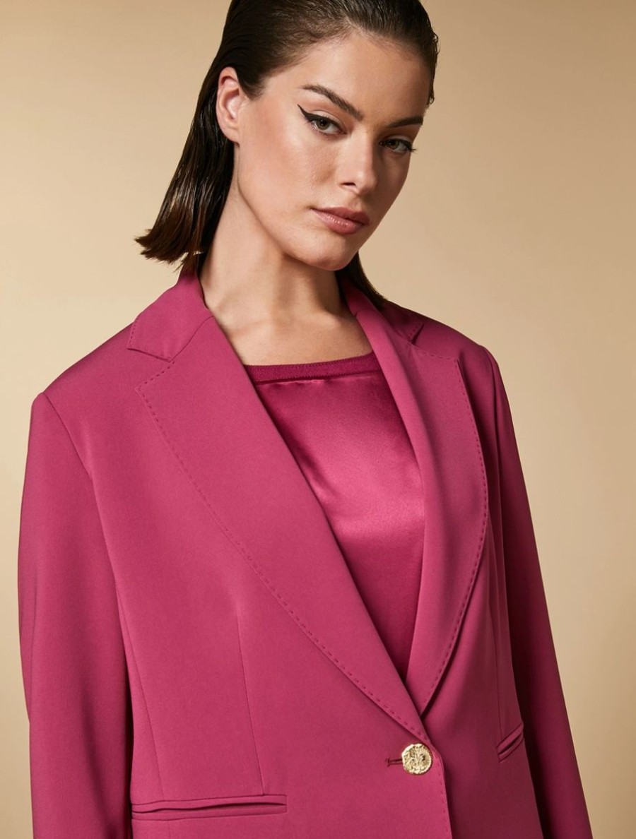 Vetements Marina Rinaldi | Veste Blazer En Triacetate Fuchsia