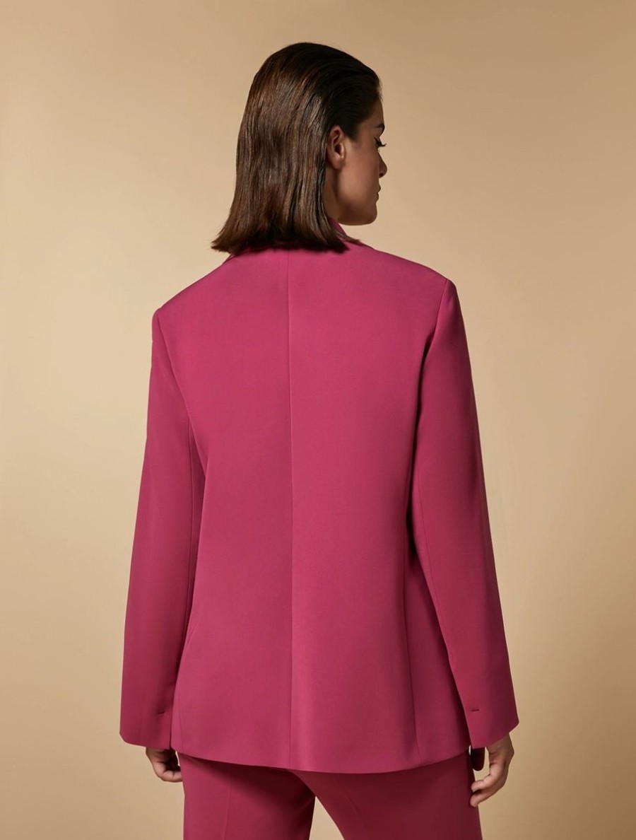 Vetements Marina Rinaldi | Veste Blazer En Triacetate Fuchsia