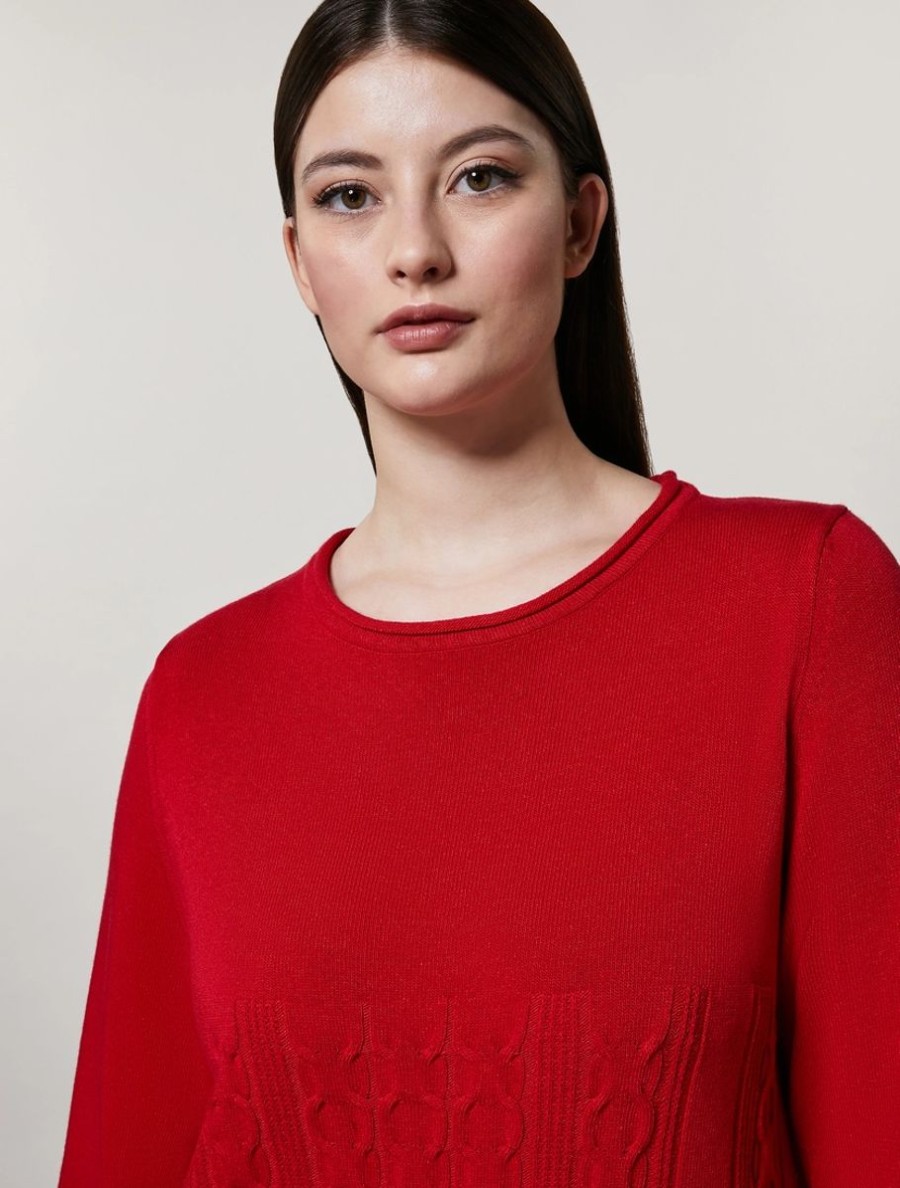 Vetements Marina Rinaldi | Pull En Viscose Extensible Rouge