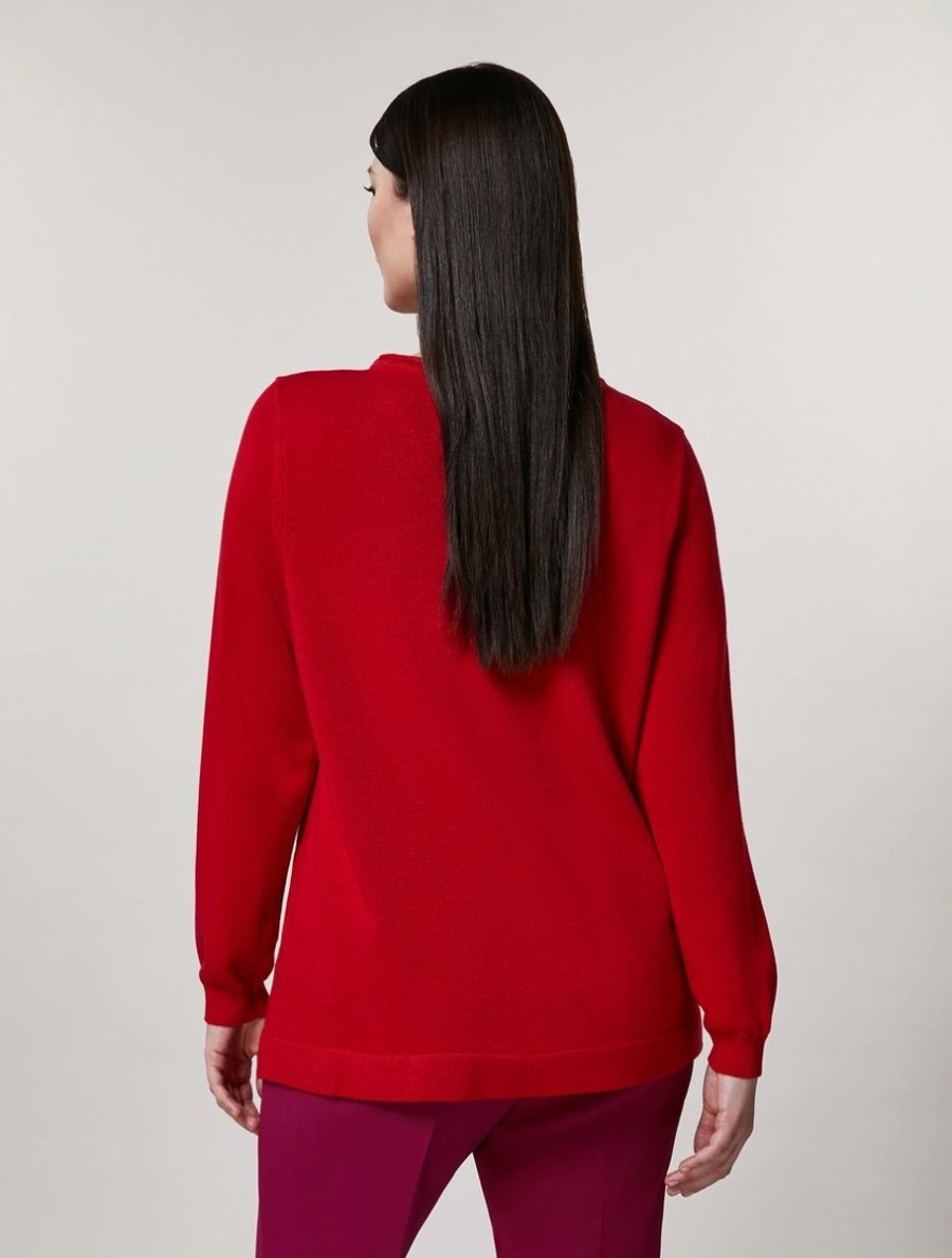 Vetements Marina Rinaldi | Pull En Viscose Extensible Rouge