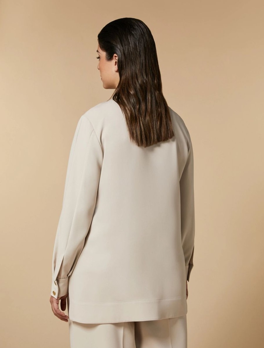 Vetements Marina Rinaldi | Tunique En Triacetate Beige