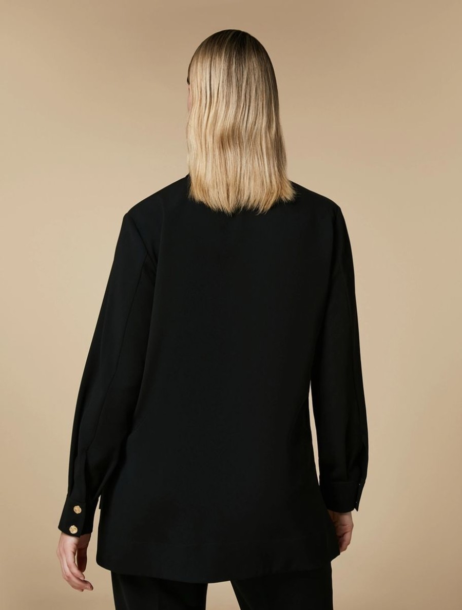 Vetements Marina Rinaldi | Tunique En Triacetate Noir