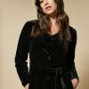 Vetements Marina Rinaldi | Blazer En Jersey De Velours Fluide Noir