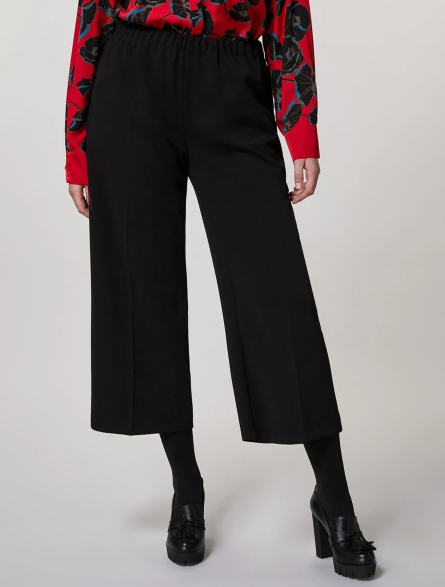 Vetements Marina Rinaldi | Pantalon En Jersey Crepe Noir