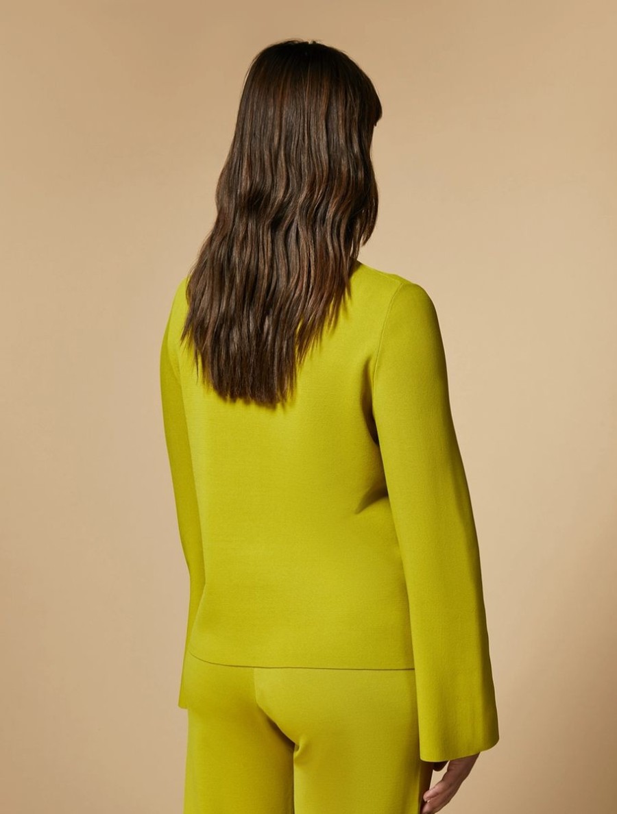 Vetements Marina Rinaldi | Pull Confortable En Viscose Jaune