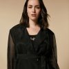 Vetements Marina Rinaldi | Trench-Coat En Organza Noir