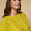 Vetements Marina Rinaldi | Pull En Laine Melangee Jaune