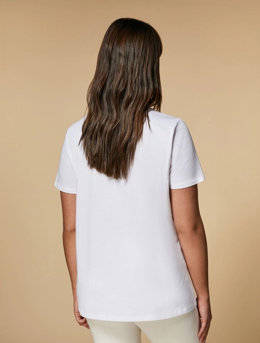 Vetements Marina Rinaldi | T-Shirt En Jersey A Imprime Blanc