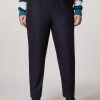 Vetements Marina Rinaldi | Pantalon En Polyviscose Marine Fonce