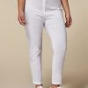 Vetements Marina Rinaldi | Pantalon En Popeline De Coton Blanc