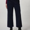 Vetements Marina Rinaldi | Pantalon En Satin Stretch Marine Fonce