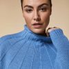 Vetements Marina Rinaldi | Pull En Laine Melangee Bleu Ski