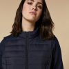 Vetements Marina Rinaldi | Gilet Rembourre En Nylon Technique Bleu Nuit