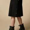 Vetements Marina Rinaldi | Robe Chemise En Pur Drap De Laine Noir