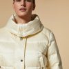 Vetements Marina Rinaldi | Veste Matelassee En Nylon Resistant A L'Eau Blanc