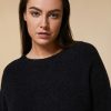 Vetements Marina Rinaldi | Pull En Alpaga Melange Noir