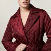 Vetements Marina Rinaldi | Veste Lourde En Satin Technique Deperlant Bordeaux